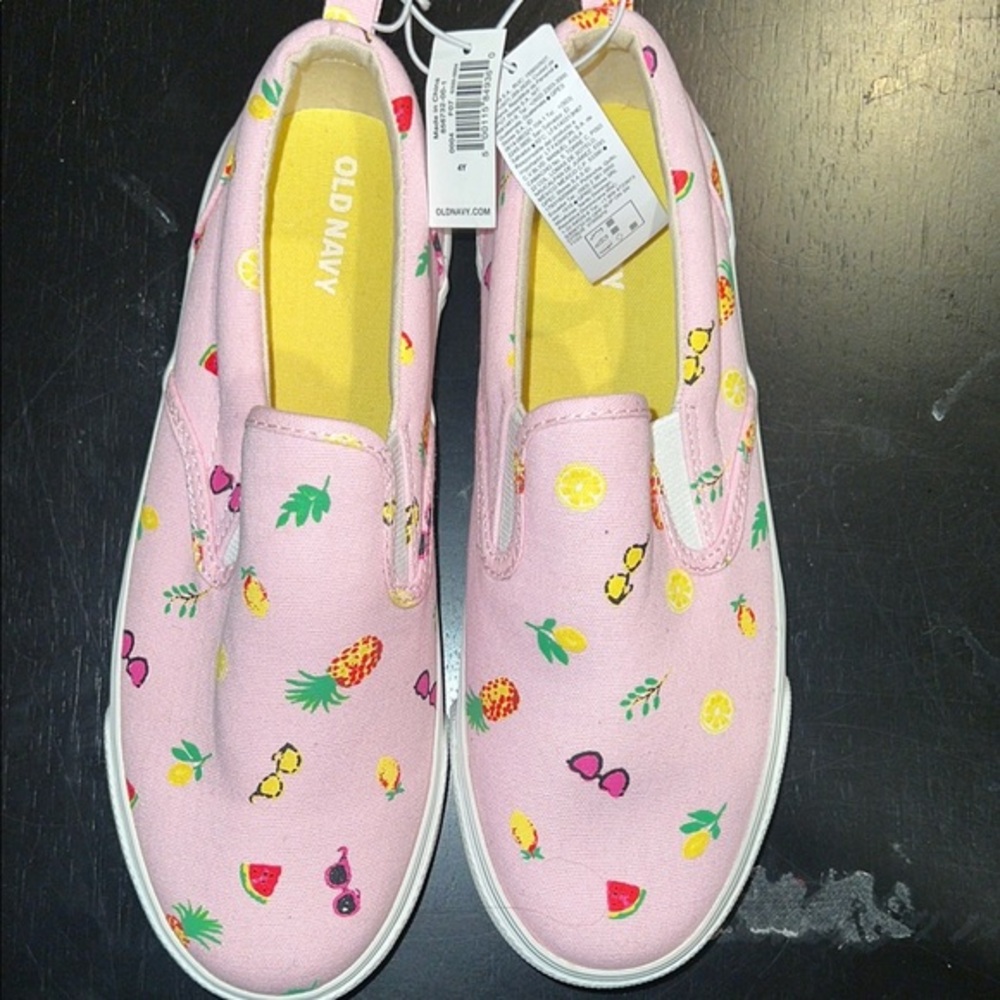 Old Navy Kids Pink Fruit Pattern Sneakers